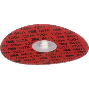 Cubitron™ II Roloc™ 947A Durable Edge Disc - 3", TR (Type III), 120+, Ceramic, 20000, Red, X-Weight, Poly-Cotton