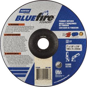 BlueFire® Foundry Grinding & Cutting Wheel - 7", 1/8", 7/8", 8600, 27, Silicon Carbide/Zirconia Alumina