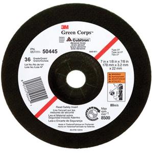 Green Corps™ Depressed Centre Wheel - 7", 1/8", 7/8", 8500, 27, Ceramic