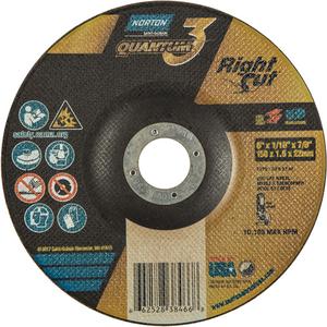Quantum3™ RightCut™ Cut-Off Wheel - 6", 1/16", 7/8", 10185, 27/42, Aluminum Oxide