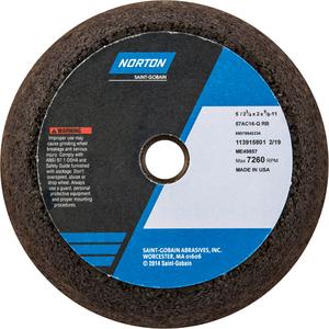 Gemini® Non-Reinforced Portable Snagging Wheel - 5", 2", 5/8", 16, 7260, 11, Aluminum Oxide, 57AC, 3/4"
