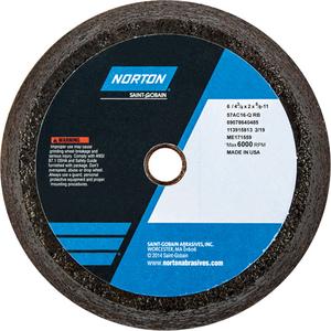 Gemini® Non-Reinforced Portable Snagging Wheel - 6", 2", 5/8", 16, 6000, 11, Aluminum Oxide, 57AC, 3/4"