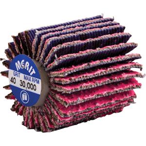 Threaded Mini Flap Wheel - 1", 40, 60, 80, 1", 1/4"-20, Ceramic Alumina, 30000, X-Weight, Pink