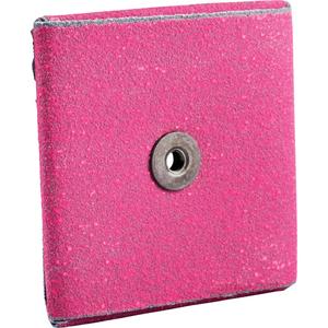 R928 Square Abrasive Pad - Square, 60, 3", 3", Ceramic Alumina, None, 1/2", 1/4"-20, Pink