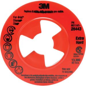 Extra-Hard Ribbed Disc Pad Face Plate - 4-1/2", Fibre Disc, 13300 RPM, Red