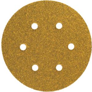 Gold Reserve™ A296 Paper Hook & Loop Vacuum Disc - P220/Fine, 5", Aluminum Oxide, C-Weight, 15000 RPM