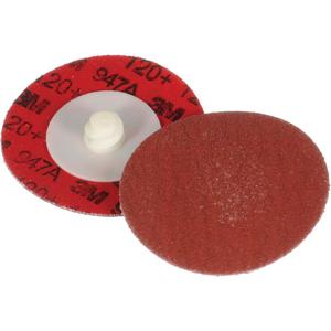 Cubitron™ II Roloc™ Durable Edge Disc 947A - 2", TR, 120+, Ceramic, Disc Sanders, Poly-Cotton, X Weight, Maroon