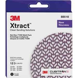 Xtract™ Cubitron™ II Net Disc 710W Assorted Pack - 240+/80+/120+/220+/320+/180+, 5", Ceramic, Purple, Net, Hook & Loop, 12 000 RPM