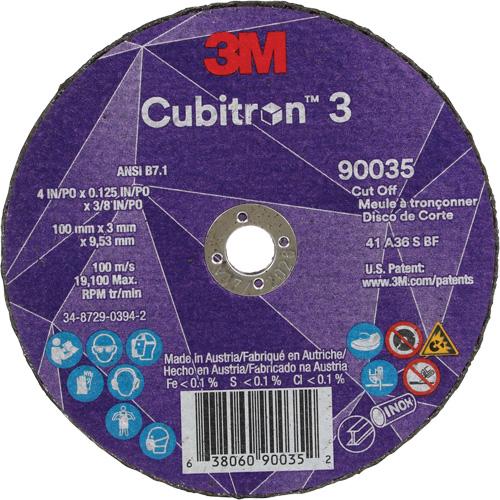 Cubitron™ 3 Cut-Off Wheel - 4", 1/8", 3/8", 21000, T1, Ceramic, Resin, 1095 Days, 36+