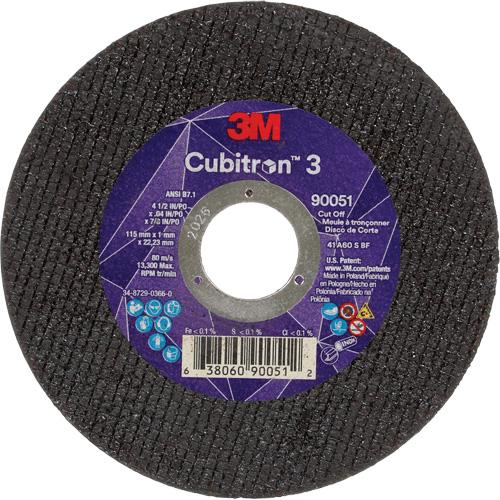 Cubitron™ 3 Cut-Off Wheel - 4-1/2", 0.04", 7/8", 13300, T1, Ceramic, Resin, 1095 Days, 60+