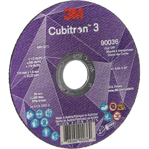 Cubitron™ 3 Cut-Off Wheel - 4-1/2", 0.045", 7/8", 13300, T1, Ceramic, Resin, 1095 Days, 36+ - Image 4