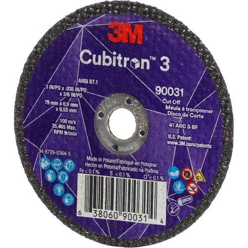 Cubitron™ 3 Cut-Off Wheel - 3", 4", 0.035", 3/8", 21000, T1, Ceramic, Resin, 1095 Days, 60+ - Image 3