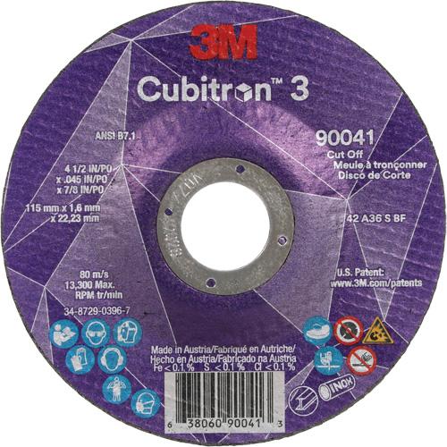 Cubitron™ 3 Cut-Off Wheel - 4-1/2", 5", 6", 0.045", 7/8", 13300, T27, Ceramic, Resin, 1095 Days, 36+