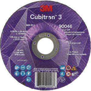 Cubitron™ 3 Cut-Off Wheel - 5", 7", 0.09", 7/8", 12250, T27, Ceramic, Resin, 1095 Days, 36+