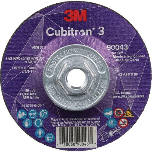Cubitron™ 3 Cut-Off Wheel - 4-1/2", 1/8", 5/8"-11, 13300, T27, Ceramic, Resin, 1095 Days, 36+