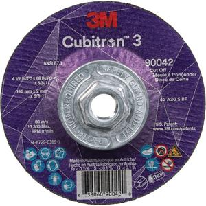 Cubitron™ 3 Cut-Off Wheel - 4-1/2", 7", 0.09", 5/8"-11, 13300, T27, Ceramic, Resin, 1095 Days, 36+