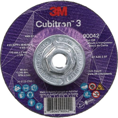 Cubitron™ 3 Cut-Off Wheel - 4-1/2", 7", 0.09", 5/8"-11, 13300, T27, Ceramic, Resin, 1095 Days, 36+