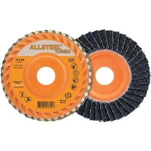 ALLSTEEL™ Turbo Flap Disc - 40, 4-1/2", 5/8"-11, Zirconia Alumina, 12200, Stainless Steel, Steel