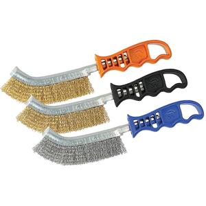 Brass Coated Steel Scratch Brush - 5-5/16", 9-5/8", Crimped, 0.012", 9/16"