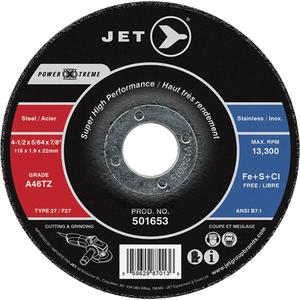 Power-Xtreme A46PX-DUO Cutting & Light Grinding Wheel - 4-1/2", 5/64", 7/8", 13300, 27, A46PX-DUO