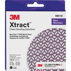 Xtract™ Cubitron™ II Net Disc 710W Multi Pack - 240+/80+/120+/220+/320+/180+, 6", Ceramic, 12000 OPM