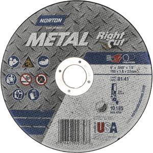 Metal RightCut Right Angle Cut-Off Wheel - 6", 0.04", 7/8", 10185, 01/41, Aluminum Oxide