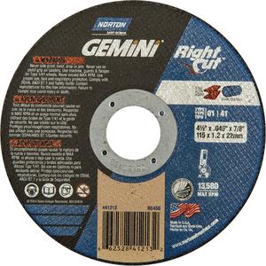 Gemini RightCut Right Angle Cut-Off Wheel - 4-1/2", 0.045", 7/8", 13580, 01/41, Aluminum Oxide