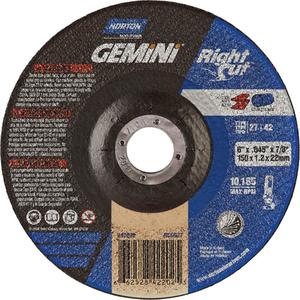 Gemini RightCut Right Angle Cut-Off Wheel - 6", 0.045", 7/8", 10185, 27/42, Aluminum Oxide