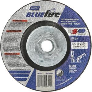 BlueFire Grinding & Cutting Wheel - 4-1/2", 1/8", 5/8"-11, 13580, 27, Zirconia Alumina