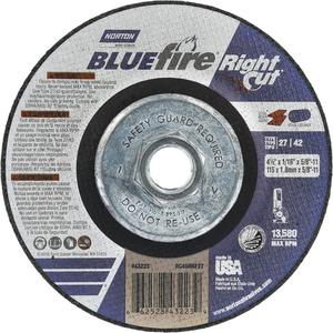 BlueFire RightCut Right Angle Cut-Off Wheel - 4-1/2", 1/16", 5/8"-11, 13580, 27/42, Aluminum Oxide