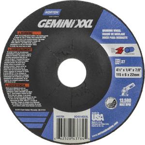 Gemini XXL Grinding Wheel - 4-1/2", 1/4", 7/8", 13580, 27, Aluminum Oxide