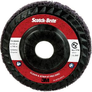 Scotch-Brite™ Clean and Strip XT Pro Disc XO-DC - 4-1/2", Extra Coarse, 7/8", Silicon Carbide, Centre Hole, Non-woven, 13300 RPM, 27