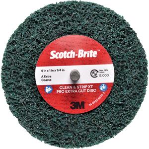 Scotch-Brite™ Clean and Strip XT Pro Extra Cut Disc XC-DC - 4", Extra Coarse, Aluminum Oxide, Shaft, Non-woven, 12000 RPM