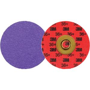 Cubitron™ 3 Roloc™ Durable Edge Disc 1184F - 3", TSM, 36+, Ceramic, Polyester Cloth, YF Weight, RS300VM, Purple