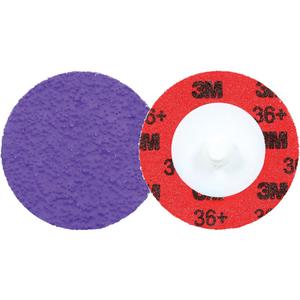 Cubitron™ 3 Roloc™ Durable Edge Disc 1184F - 2", TR, 36+, Ceramic, Polyester Cloth, YF Weight, R200P, Purple