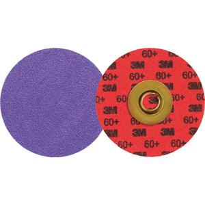 Cubitron™ 3 Roloc™ Durable Edge Disc 1184F - 3", TSM, 60+, Ceramic, Polyester Cloth, YF Weight, RS300VM, Purple