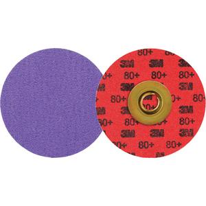 Cubitron™ 3 Roloc™ Durable Edge Disc 1184F - 3", TSM, 80+, Ceramic, Polyester Cloth, YF Weight, RS300VM, Purple