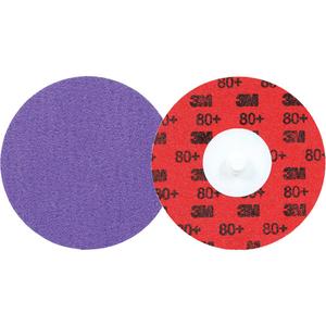 Cubitron™ 3 Roloc™ Durable Edge Disc 1184F - 3", TR, 80+, Ceramic, Polyester Cloth, YF Weight, R300V, Purple
