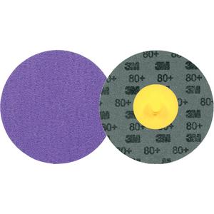 Cubitron™ 3 Roloc™ Durable Edge Disc 1184F - 3", TR, 80+, Ceramic, Polyester Cloth, YF Weight, R300V, Purple