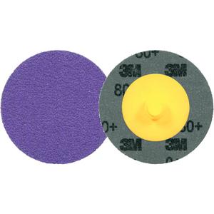 Cubitron™ 3 Roloc™ Durable Edge Disc 1184F - 2", TR, 80+, Ceramic, Polyester Cloth, YF Weight, R200P, Purple