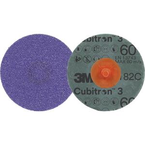 Cubitron™ 3 Roloc™ Fibre Disc 1182C - 2", TR, 60+, Ceramic, Fibre, 25000 RPM, R200P, Purple