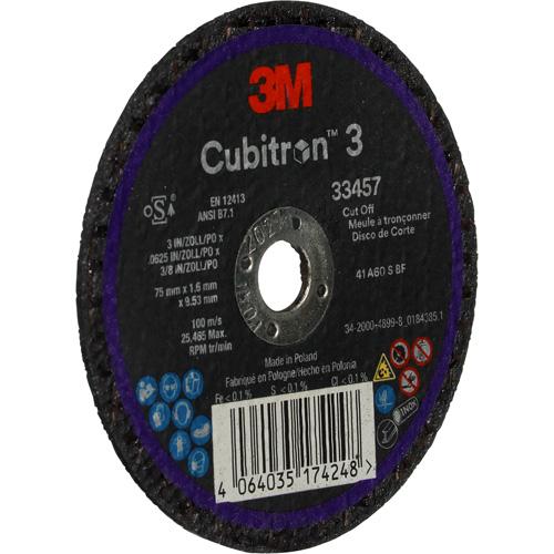 Cubitron™ 3 Cut-Off Wheel - 3", 0.063", 3/8", Ceramic, Centre Hole, Resin, Black, 1095 Days - Image 4