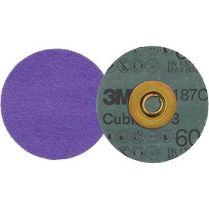 Cubitron™ 3 Roloc™ Fibre Disc - 3", TSM, 60+, Ceramic, Resin, Purple, 1825 Days, Blending Corners, Stock Removal, Weld Removal, Metal Stock Removal, Weld Grinding, Surface Finishing, Blending