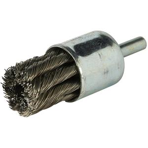 Stem Mounted Knotted Wire Brush - 1", 0.02", Steel, 1/4", 20000