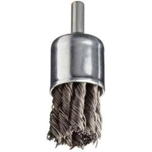 Stem Mounted Knotted Wire Brush - 1", 0.014", Steel, 1/4", 20000