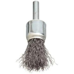Stem Mounted Crimped Wire Brush - 3/4", 0.006", Stainless Steel, 1/4", 20000