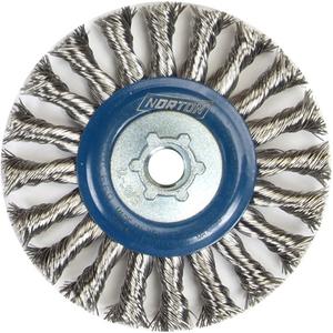 Full Cable Twist Wire Wheel - 4", 0.02", Stainless Steel, 5/8"-11, 20000