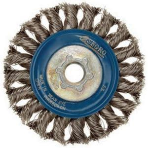 Full Cable Twist Wire Wheel - 5", 0.02", Stainless Steel, 5/8"-11, 12500