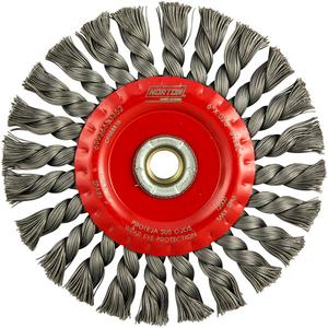 Full Cable Twist Wire Wheel - 6", 0.023", Steel, 5/8"-11, 12500