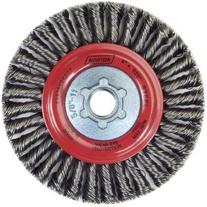 Stringer Bead Knot Wire Brush For Angle Grinders - 4", 0.02", Steel, 5/8"-11, 15000
